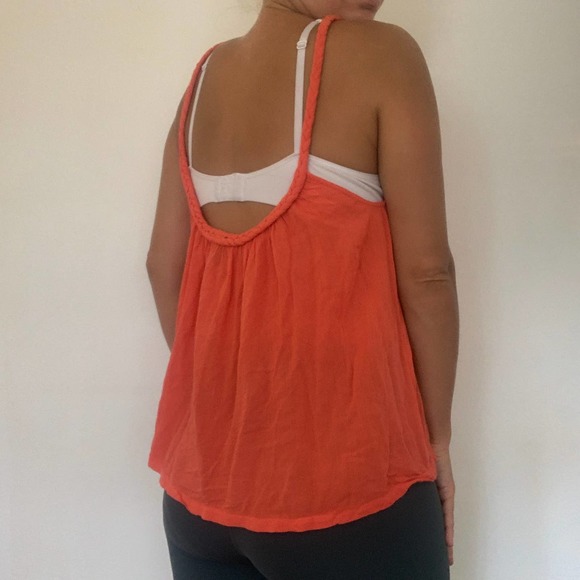Topshop Orange Braided Strap Cami Tank Top 4 - Picture 5 of 5